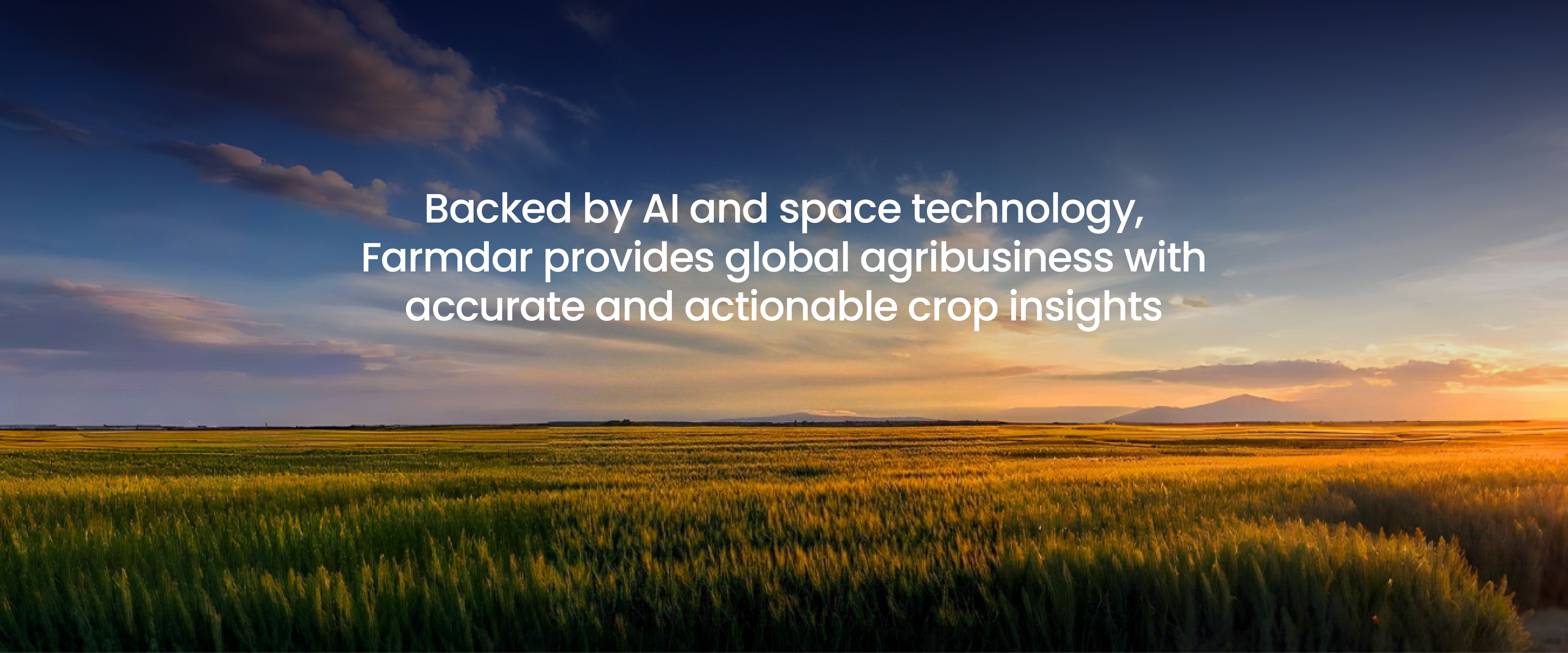 Farmdar homepage hero screen